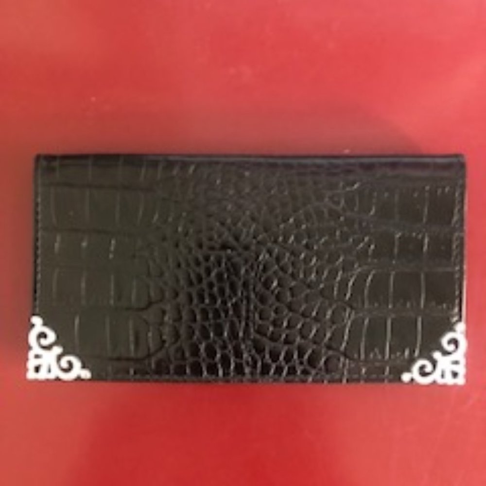 Brighton Black Leather Geneva Checkbook NWT
